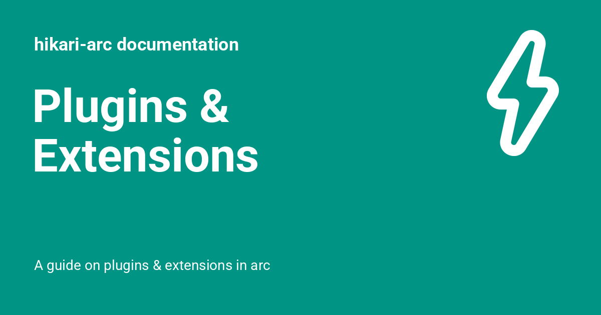 Plugins & Extensions hikariarc documentation